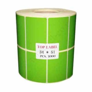 برچسب کاغذی 51×34 دو ستونه 3000تایی سبز