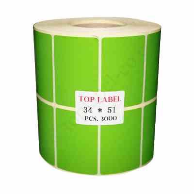 برچسب کاغذی 51×34 دو ستونه 3000تایی سبز